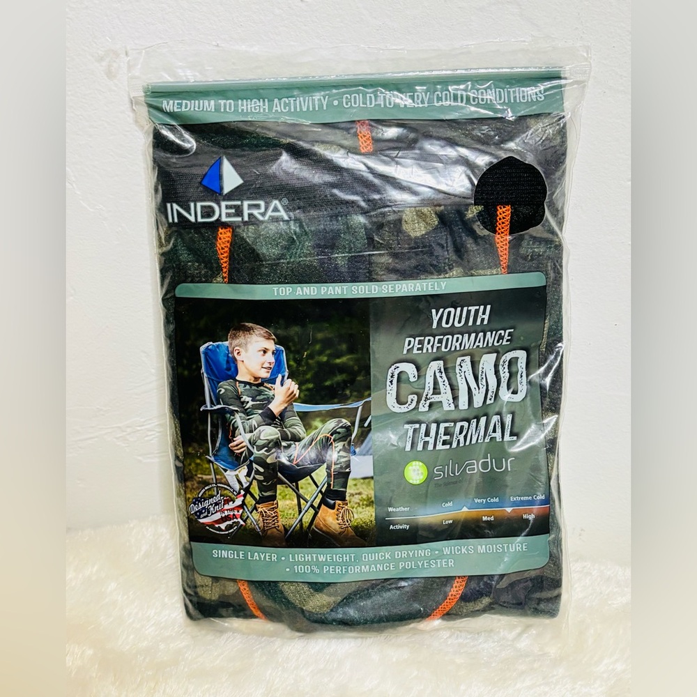 Indera Mills Woodland Thermal Bottom in Camo Set Boy’s Youth Large 14/16 NWT